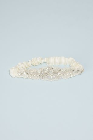 Beaded Pearl and Crystal Garter