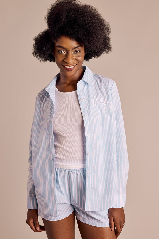 Striped Wifey Button Up Shirt