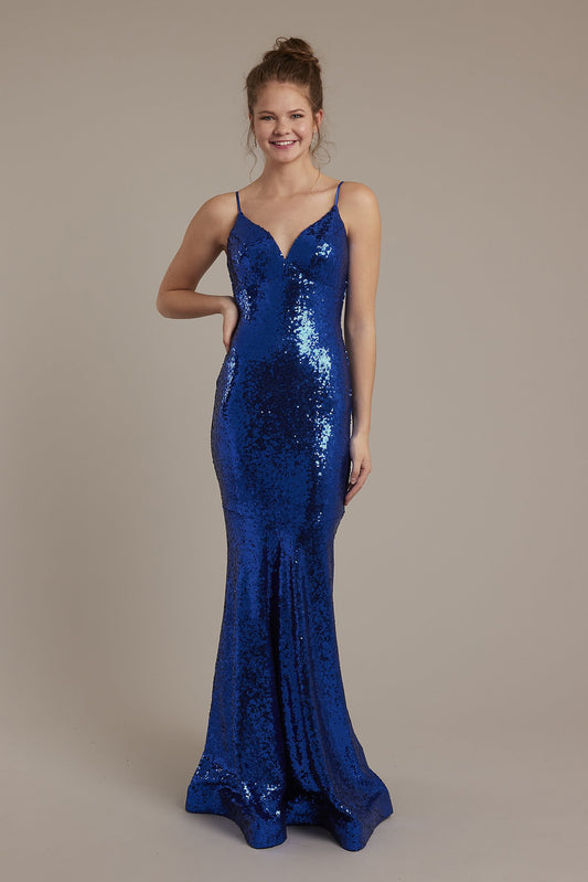 Sequin Spaghetti Strap Mermaid Dress
