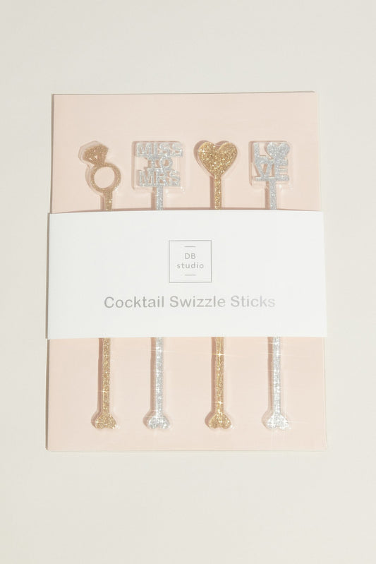 Miss to Mrs Cocktail Swizzle Sticks